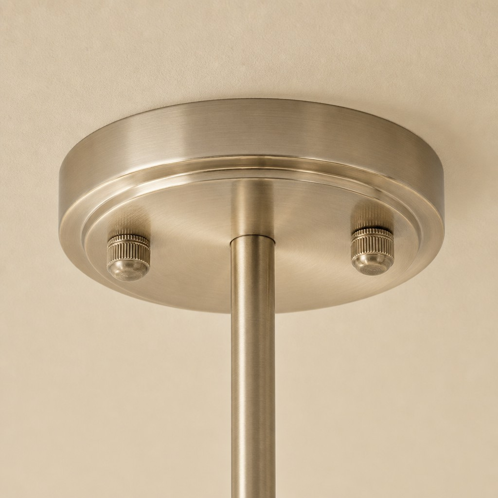 Ceiling canopy detail in nickel finish