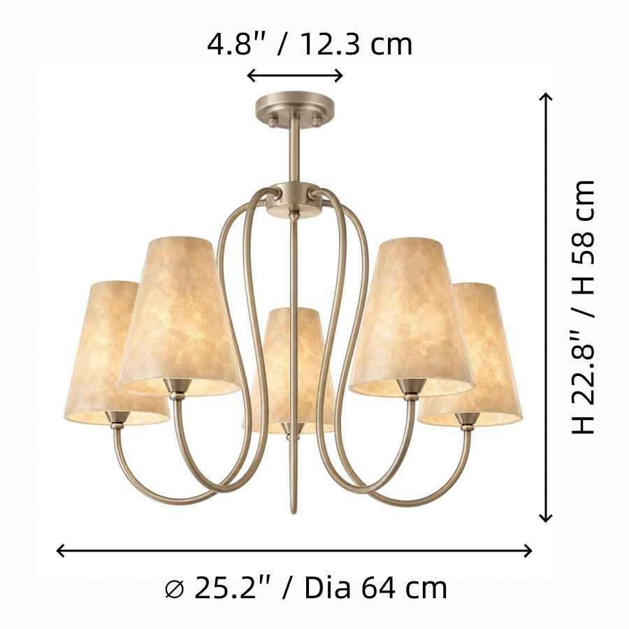 Afmetingen van 5 hoofden Micahell chandelier