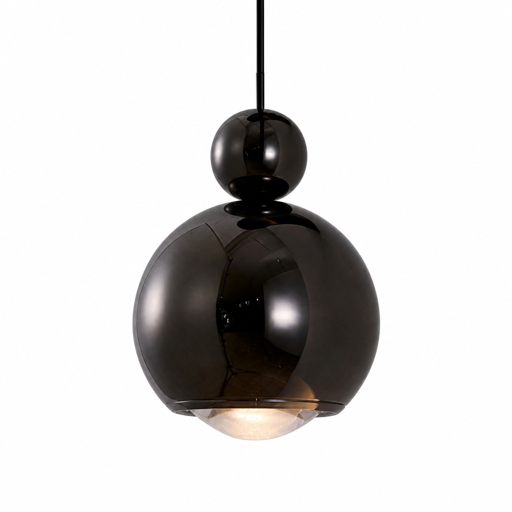 Detail van de bolvormige lamp met zachte gloed