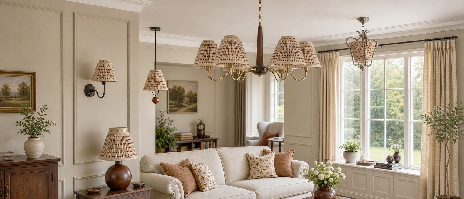 Solmire decoratieve hanglamp in een warme woonkamer