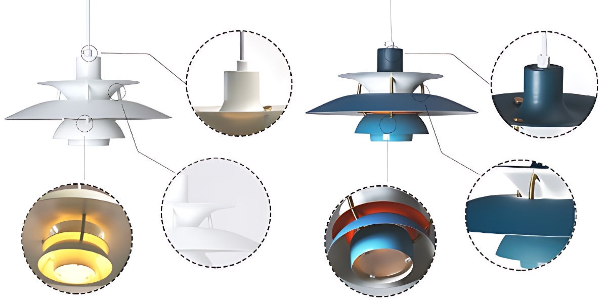 Installatie en constructiedetails van de hanglamp