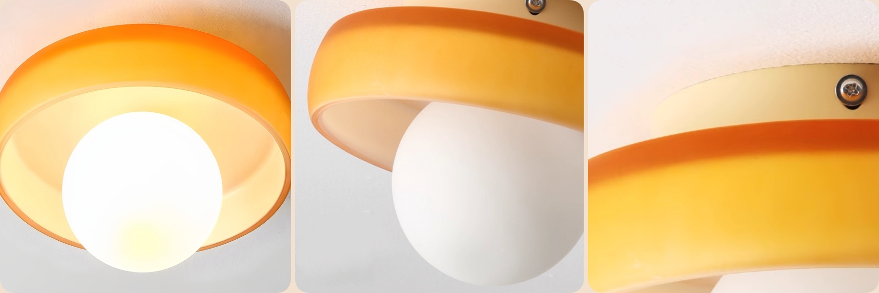 Productdetails van de crèmekleurige Memphis glazen plafondlamp