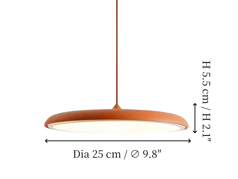 Afmetingen Macaron hanglamp diameter 25 cm