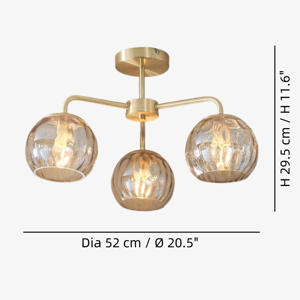 Afmetingen van de semi-flush plafondlamp