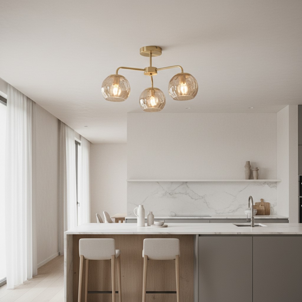 Plafondlamp boven keukenruimte