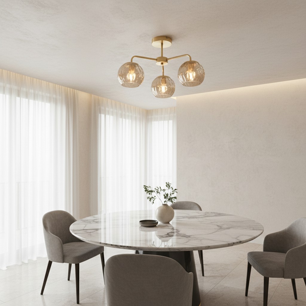 Plafondlamp boven eethoek