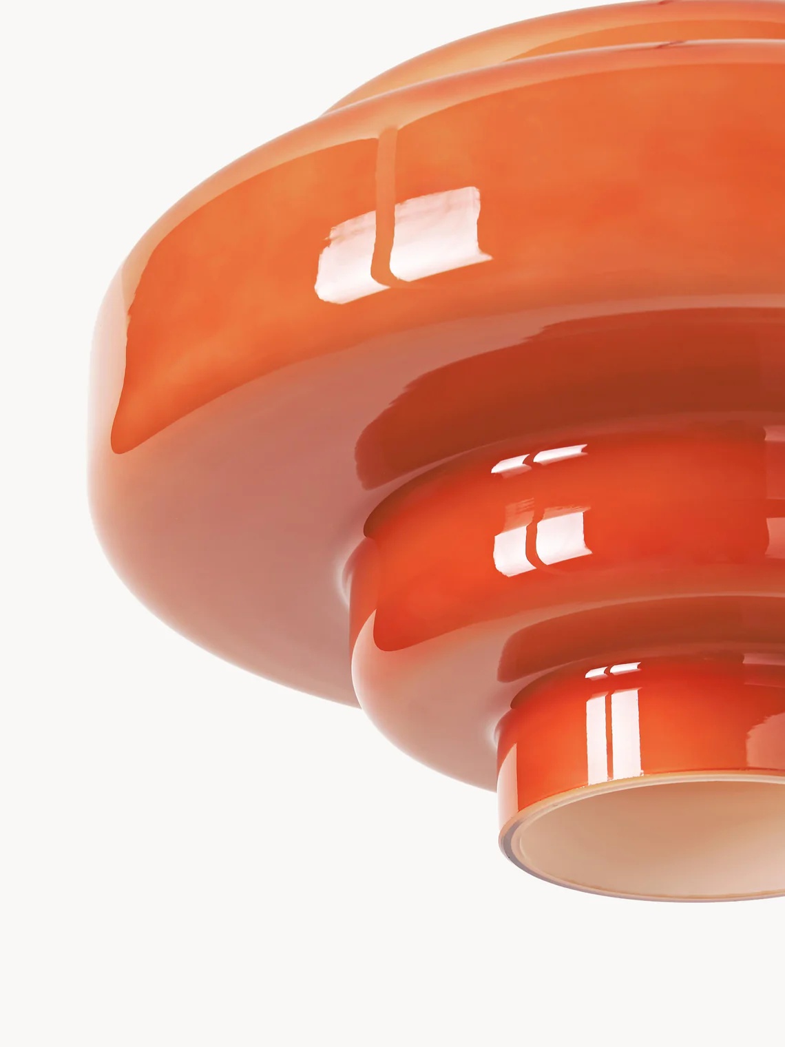 Detail van het oranje glas