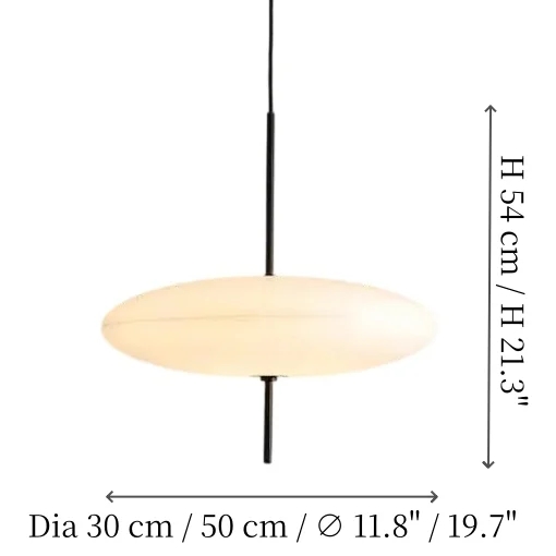 Productafmetingen voor de bolvormige hanglamp