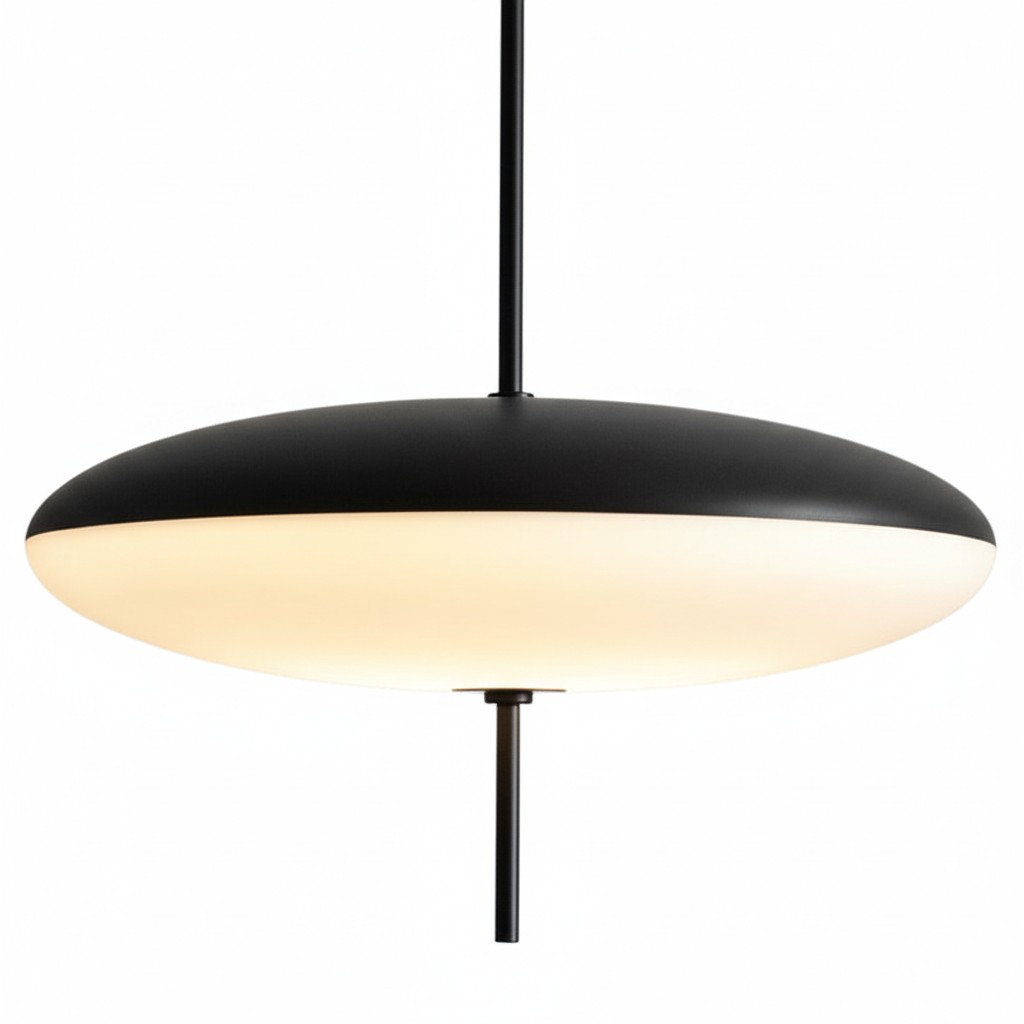 Zwarte bolvormige hanglamp detail