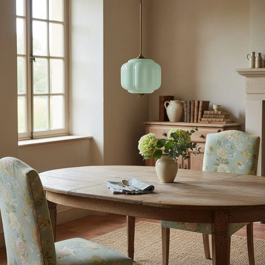 Eloise hanglamp boven een houten tafel