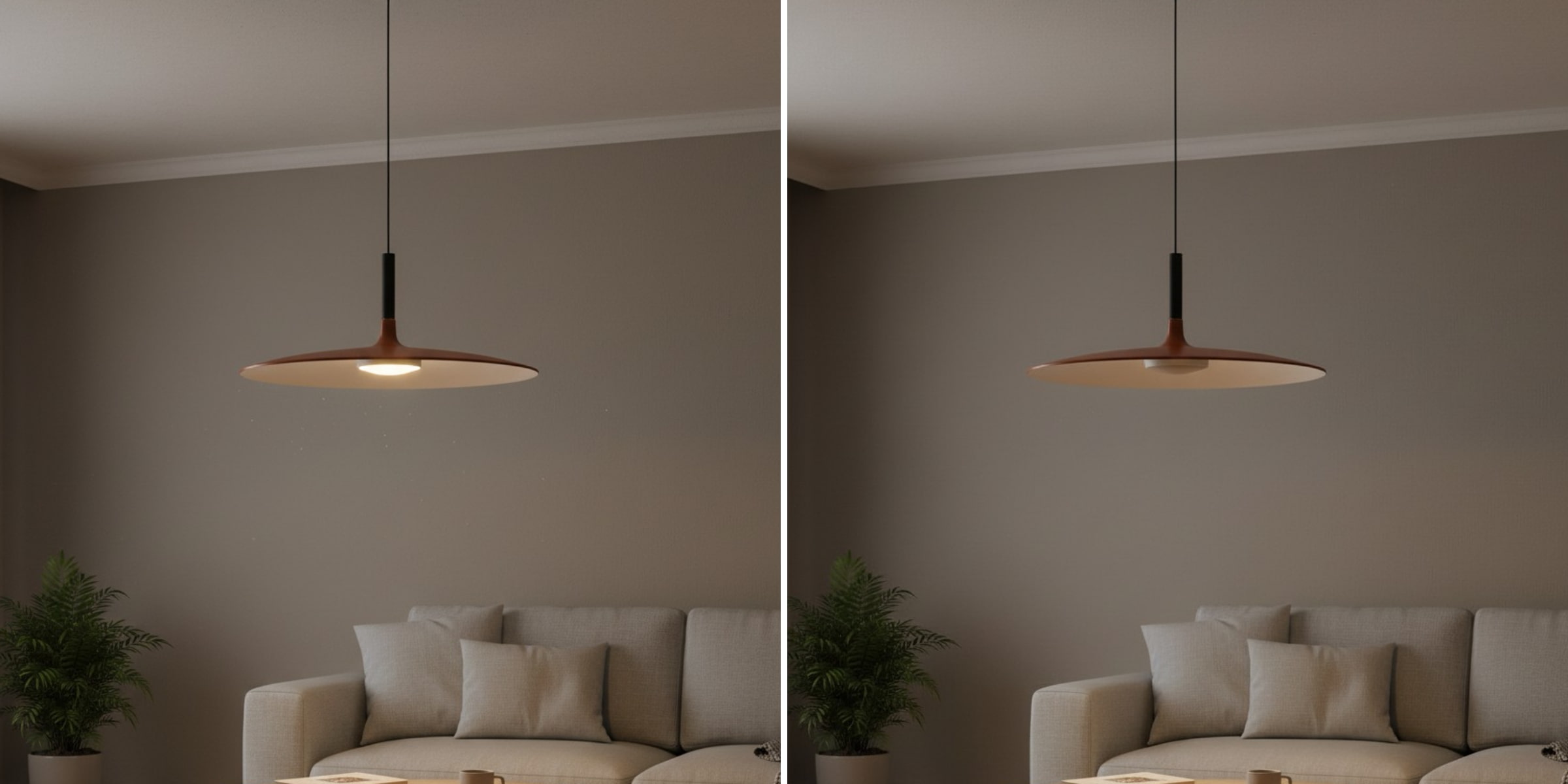 Lichtschakeleffect van de hanglamp