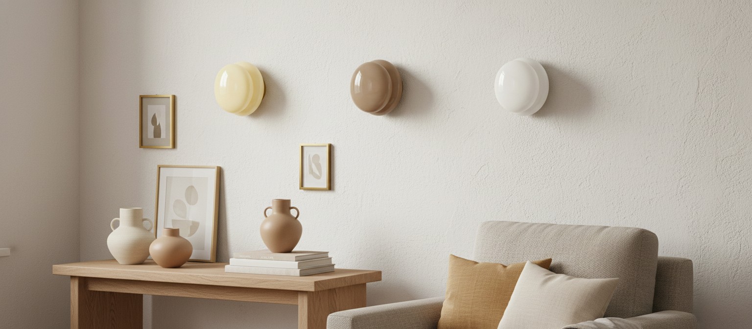 Minimalistische wandlamp van opaalglas