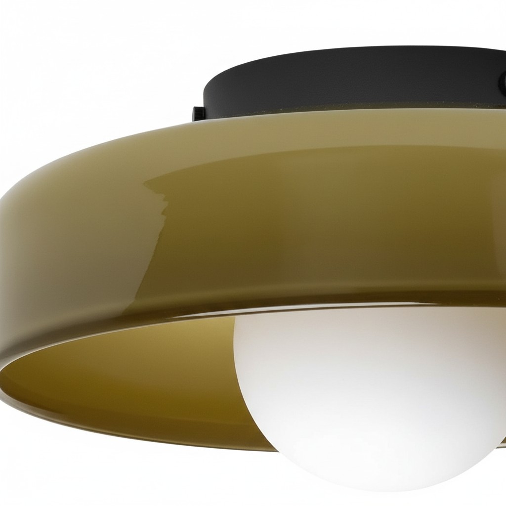 Glass shade and bulb detail