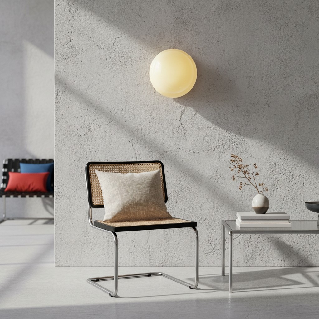 Gele opaalglas wandlamp in kamer
