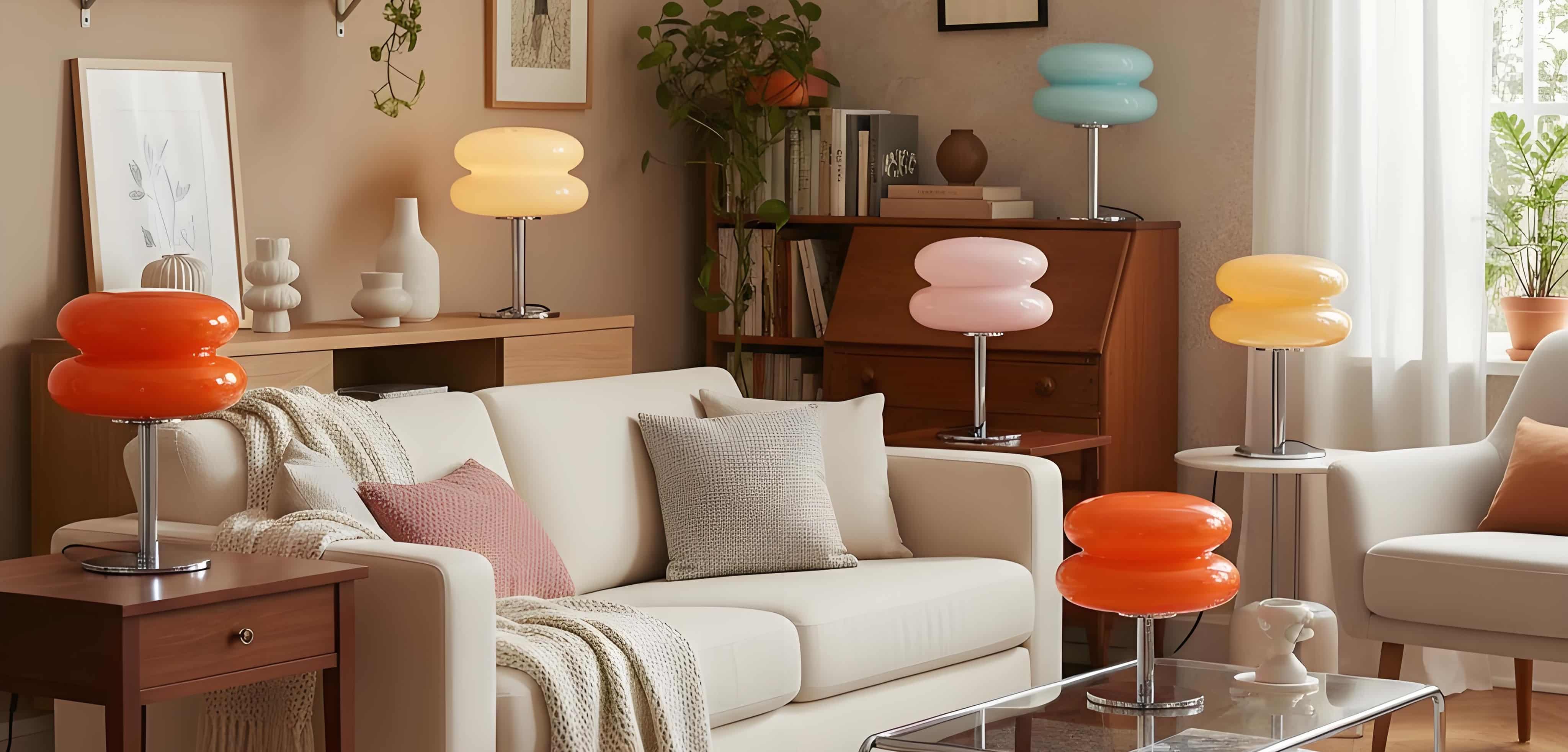 Stijlweergave met meerdere Bauhaus Lollipop tafellampen