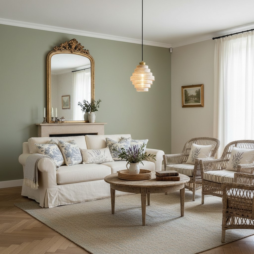 Suspension au-dessus d’une table basse dans le salon
