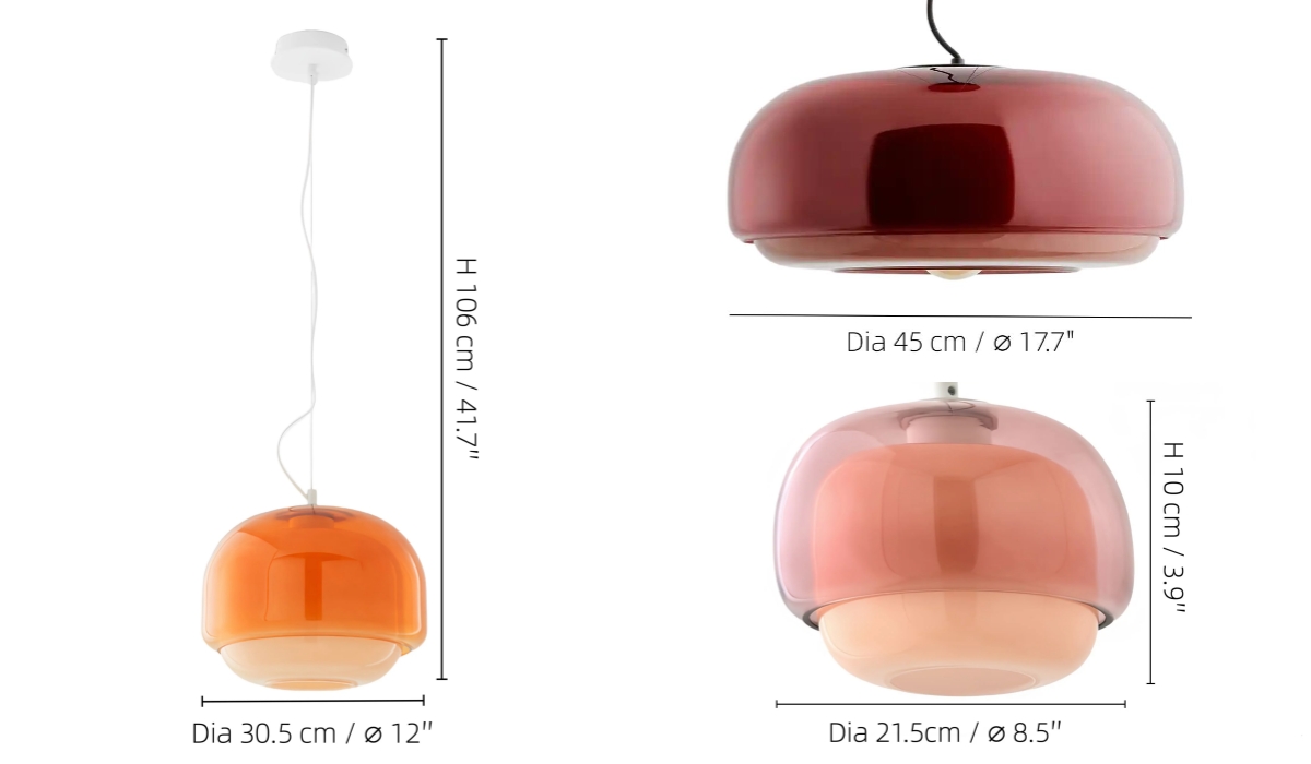 Afmetingen van de Clinco hanglamp