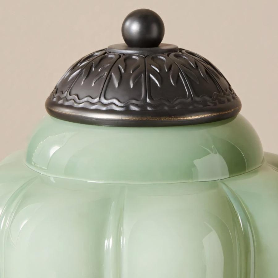 Detail van het glazen lampdeksel