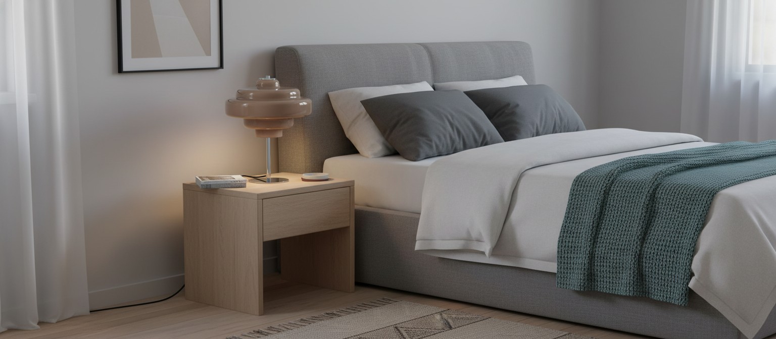 Koloro retro tafellamp in een slaapkamer