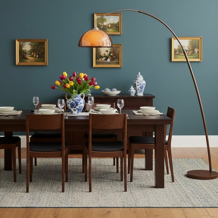 Vloerlamp in eetruimte