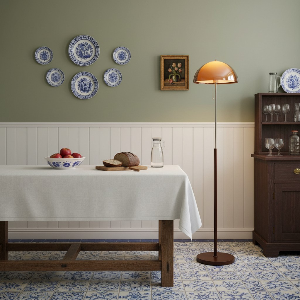 Vloerlamp bij tafel