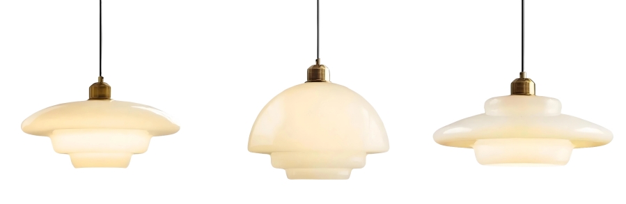 Drie stijlvarianten van de Art Deco hanglamp
