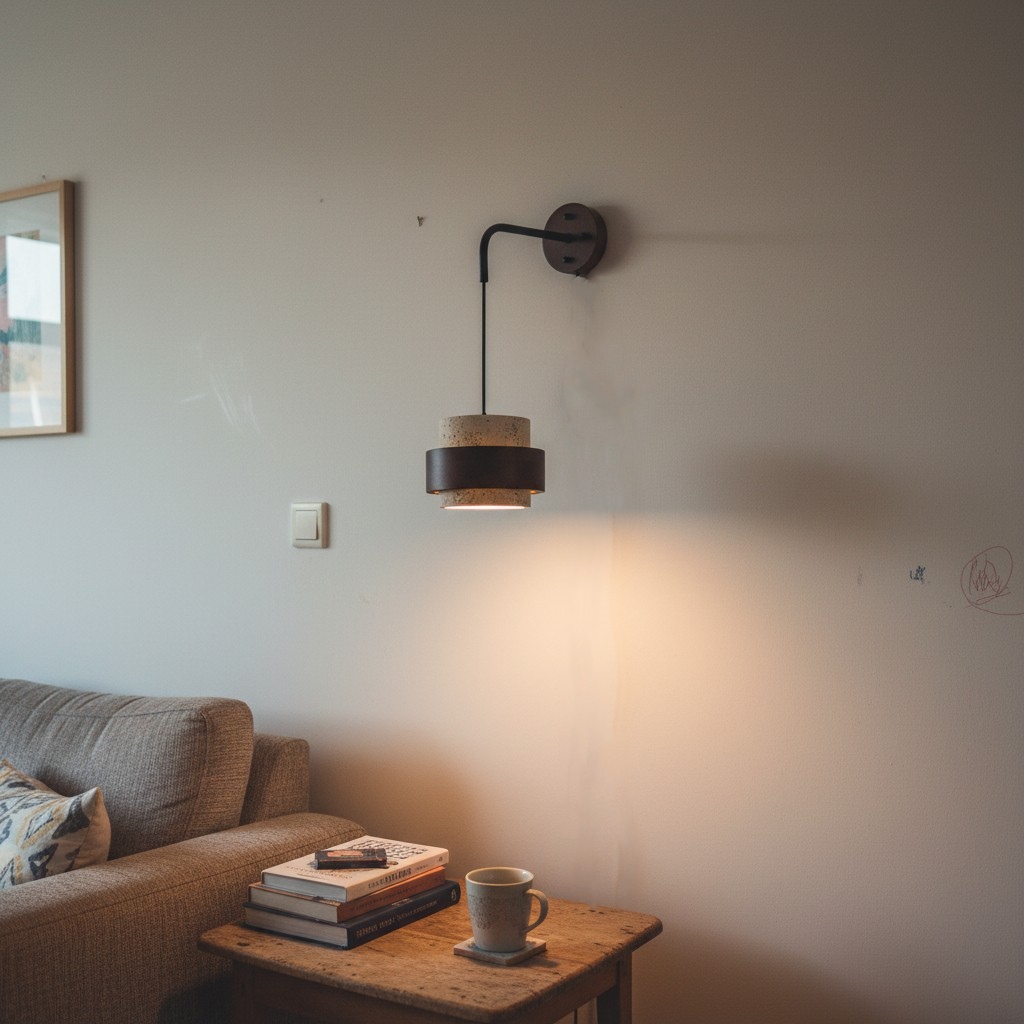Fotorecensie van travertin wandlamp in woonkamer