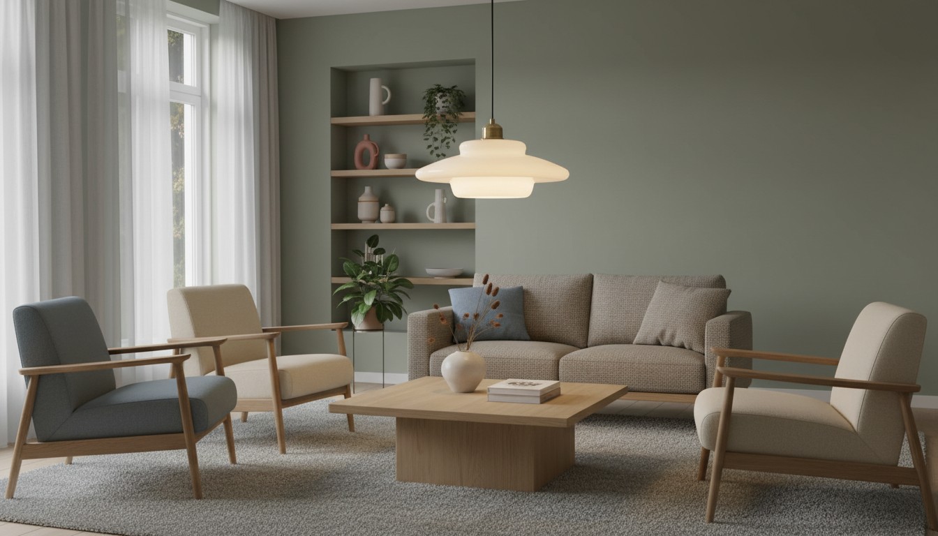Art Deco hanglamp in een woonkamer