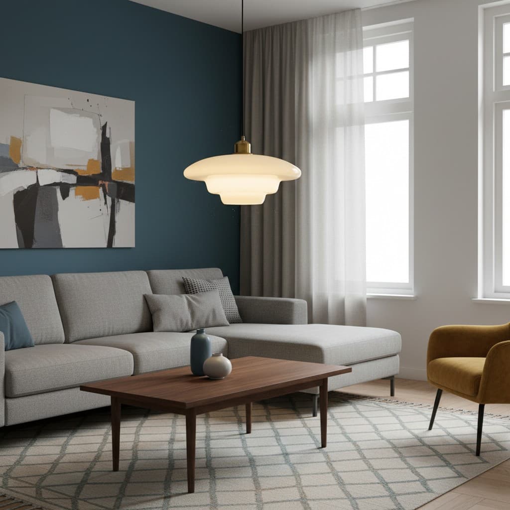 Hanglamp boven salontafel