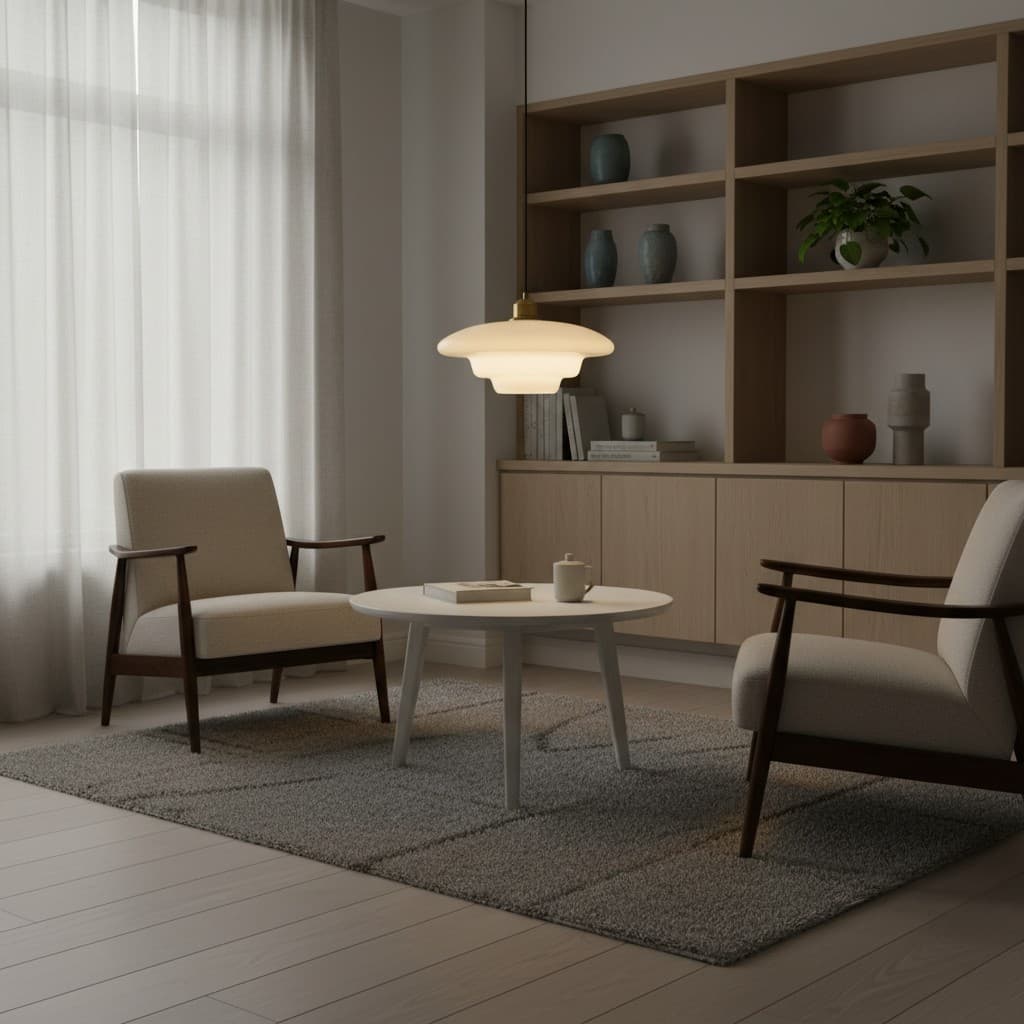 Hanglamp in lichte zithoek