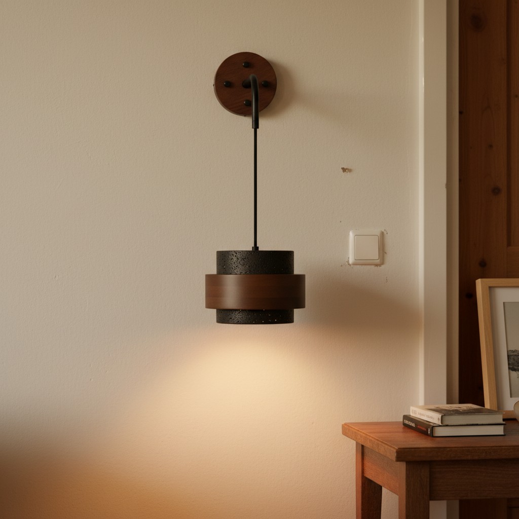 Fotorecensie van travertin wandlamp met warme wandgloed