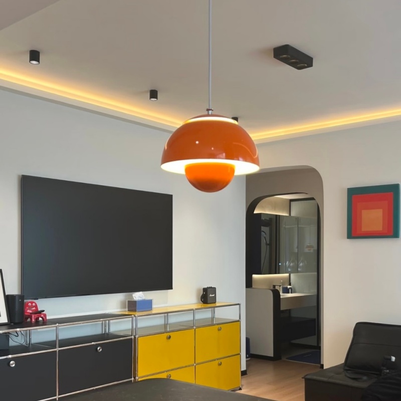 Fotorecensie met oranje Orin hanglamp