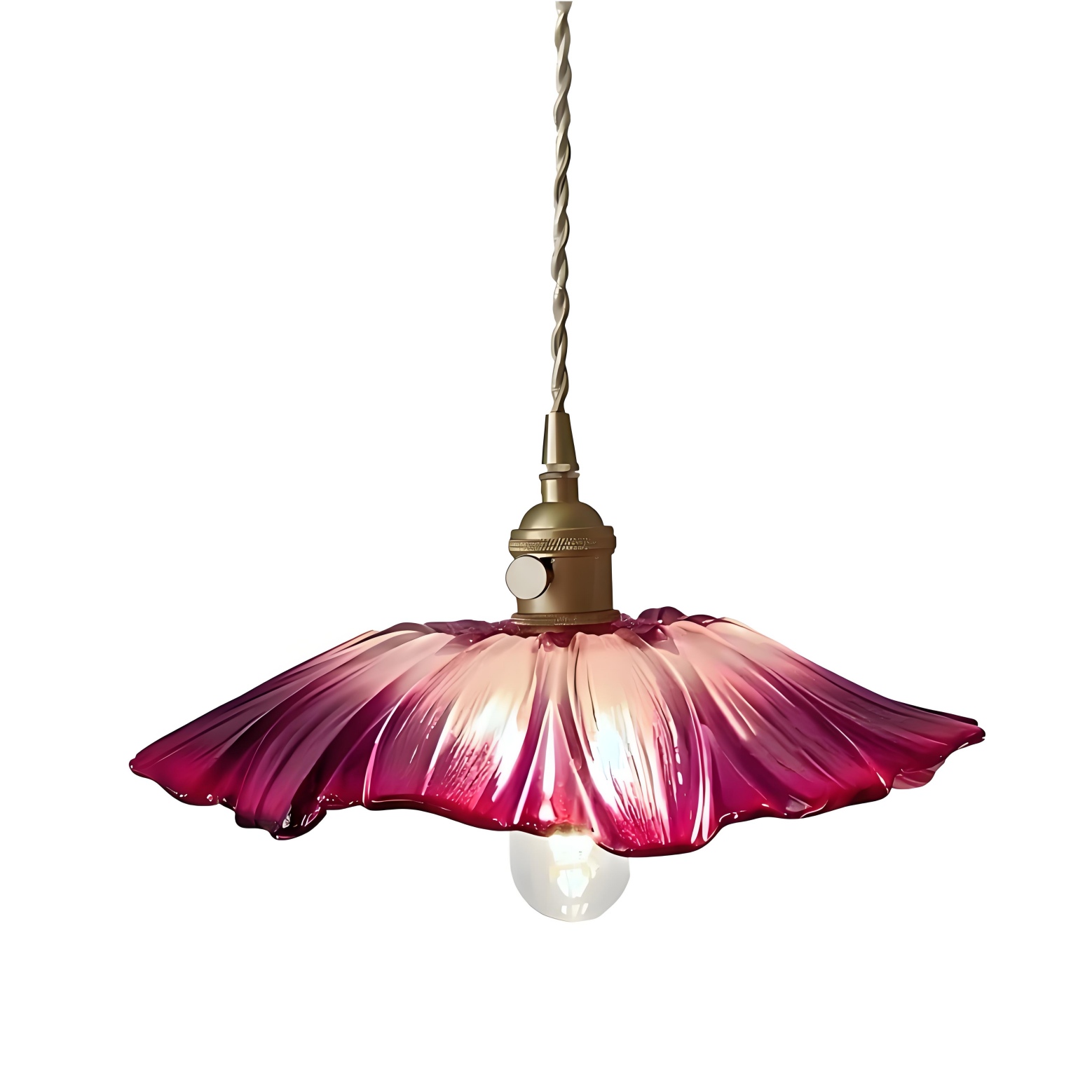 Paarse Lotus glazen hanglamp