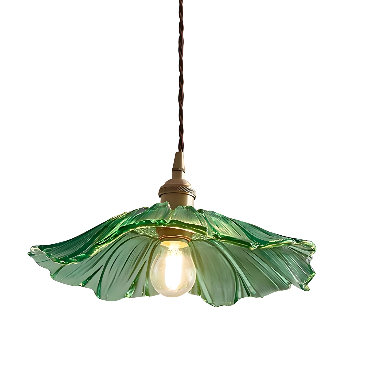 Groene Lotus glazen hanglamp