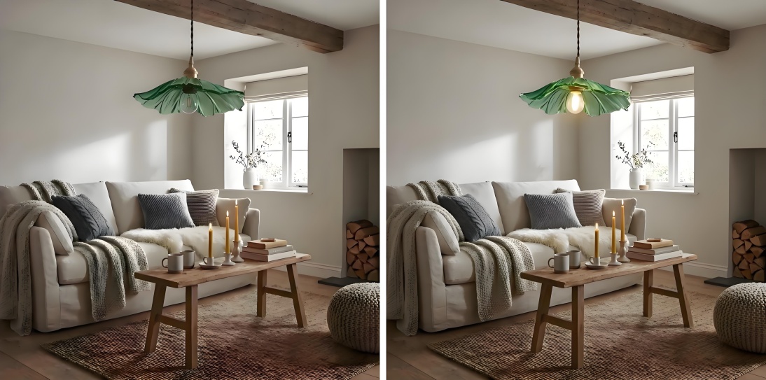 Lichtschakelaareffect met lamp uit en aan