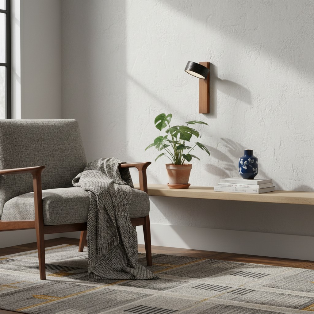 Wandlampe in einer Zithoek