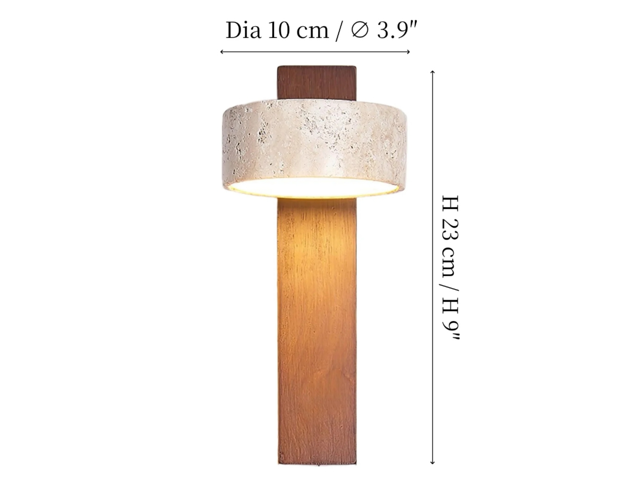 Afmetingen van de wandlamp