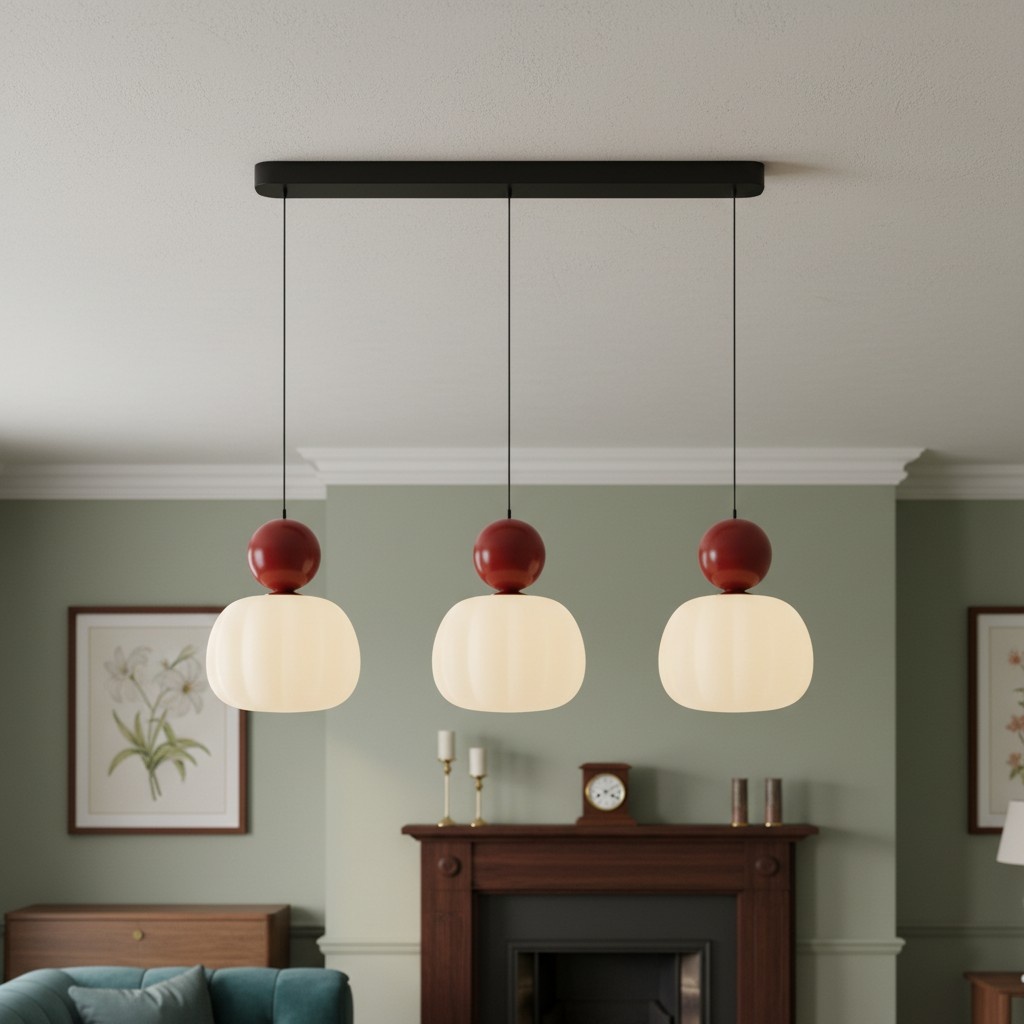 Ornavigo hanglamp met rode afwerking in interieur
