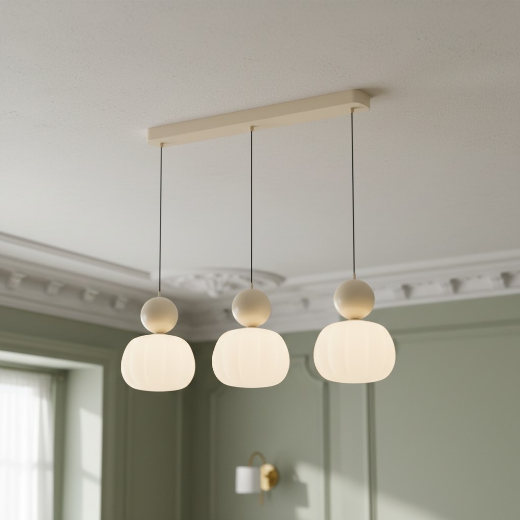Ornavigo hanglamp met drie lichtpunten in groene kamer