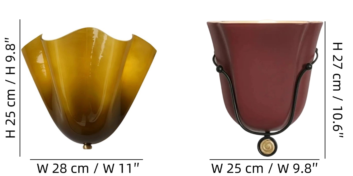 Afmetingen van de Bellina wandlamp