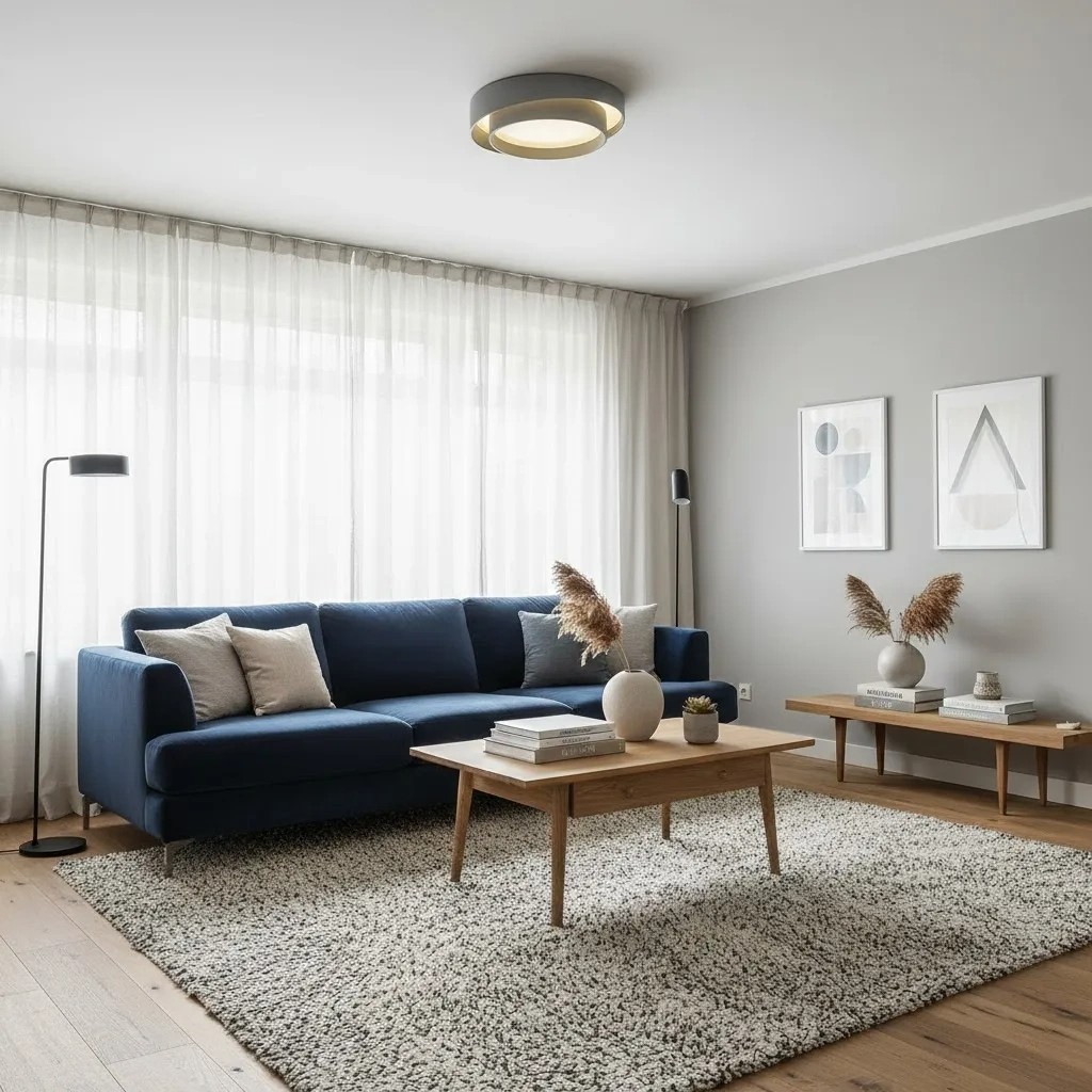 Plafondlamp in woonkamer