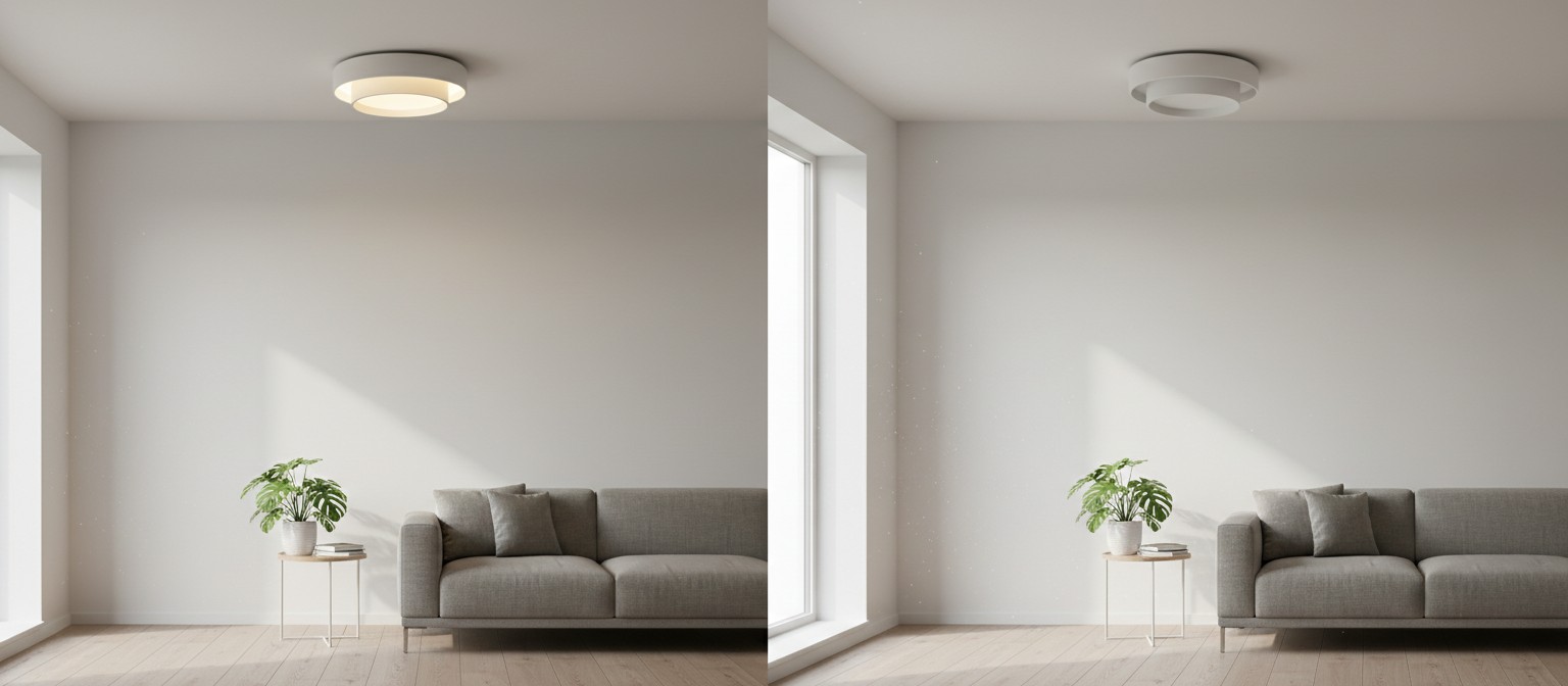 Lichtschakelaareffect van de plafondlamp