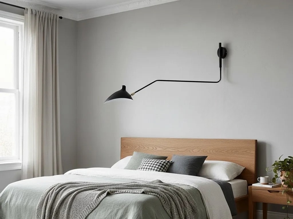 Wandlamp boven een bed