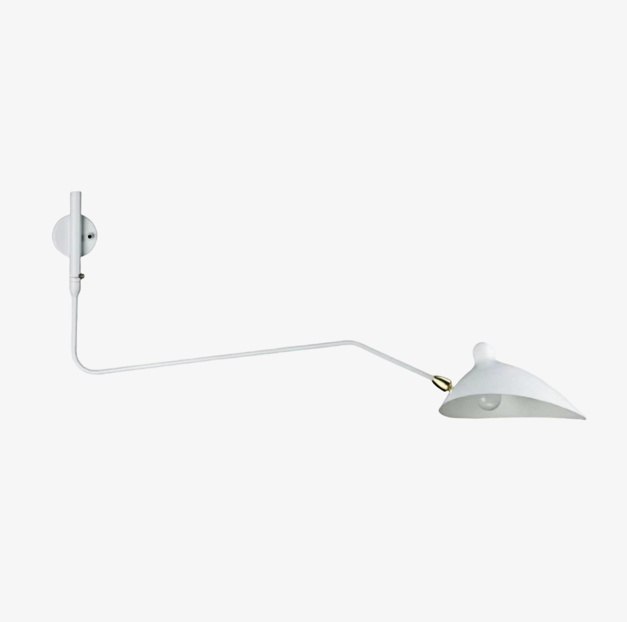 Witte wandlamp met één arm