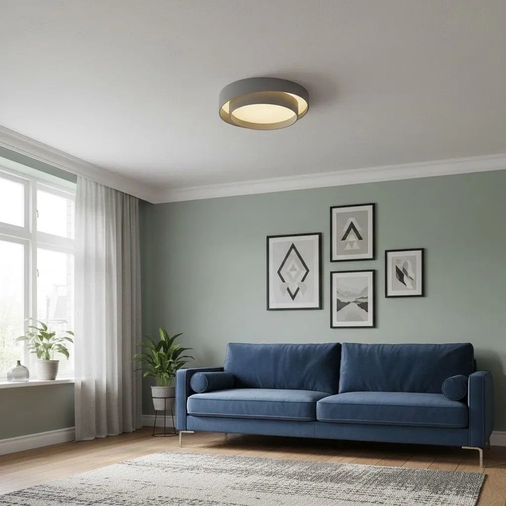 Modern Double Round Led Ceiling Light in interieur