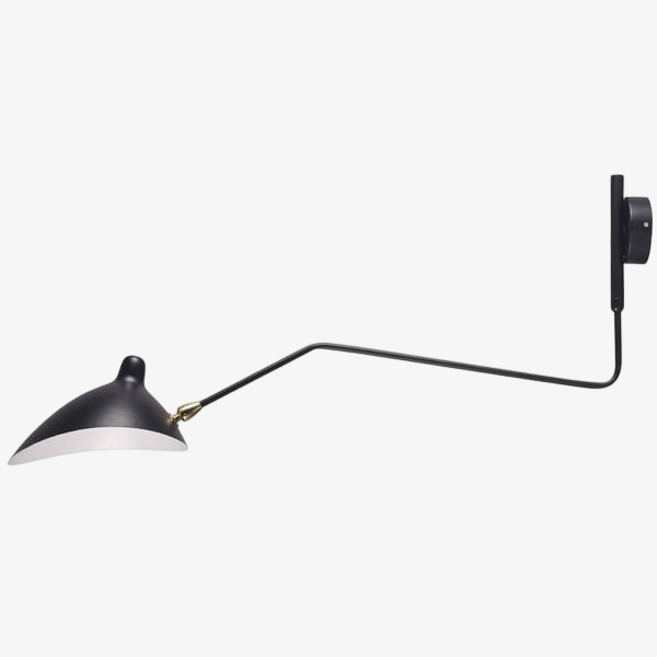 Zwarte wandlamp met één arm