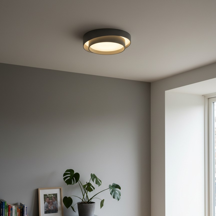 Klantfoto met plafondlamp