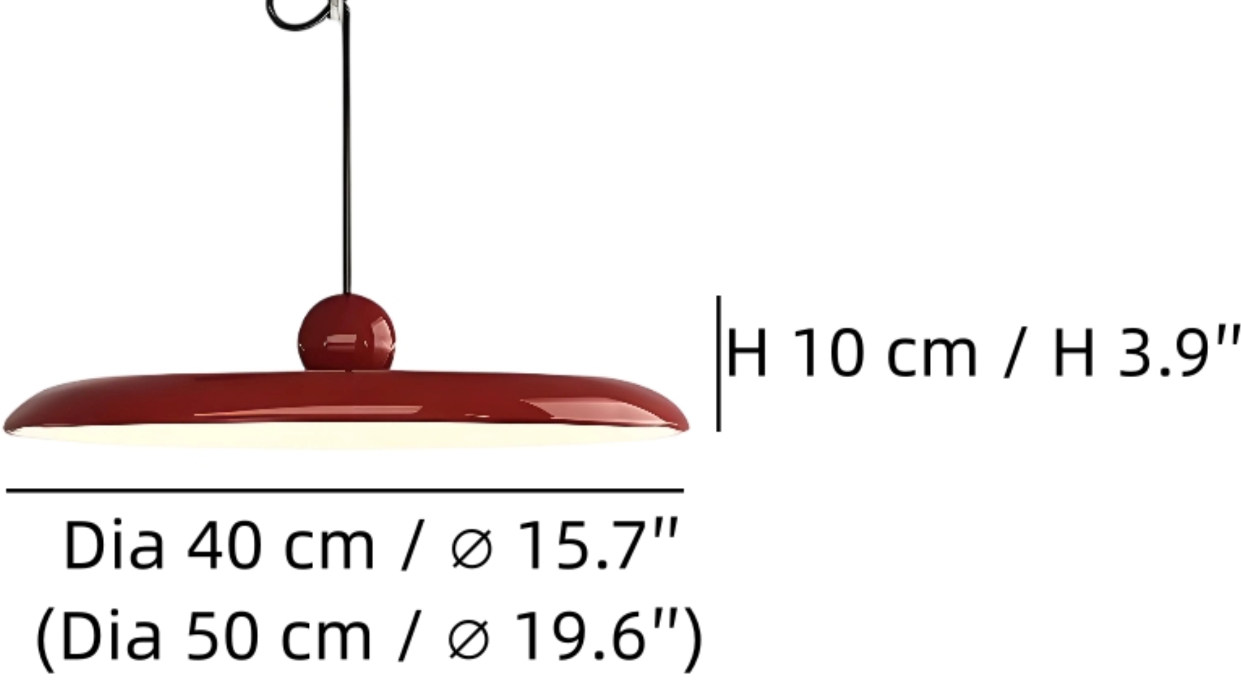 Afmetingen van de Tizio hanglamp