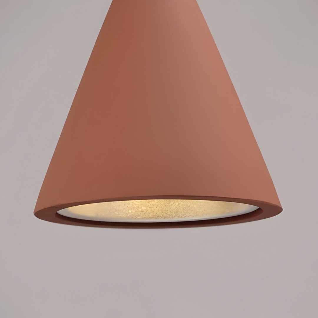 Detail van de terracotta lampenkap