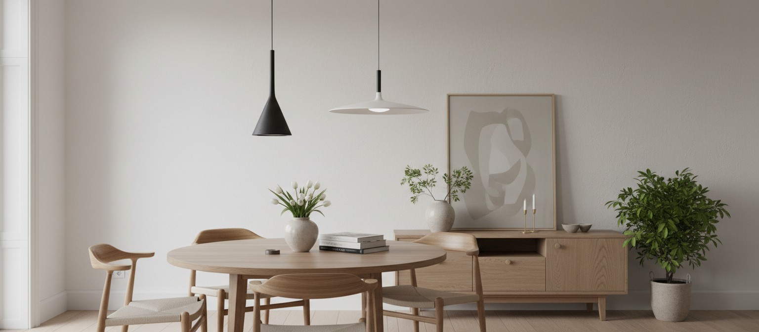 Alphomo industriële hanglamp in een moderne eetkamer